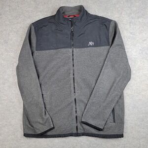 Aeropostale Jacket Mens XL Gray Fleece Full Zip A87 Windbreaker Logo Casual